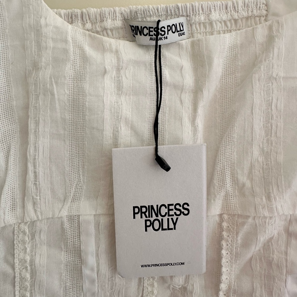 PRINCESS POLLY LORINDA MINI DRESS WHITE LOW IMPACT - Picture 6 of 6